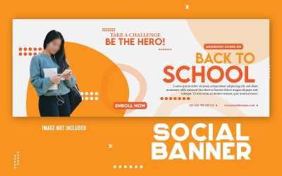 Torna a scuola modello di banner web vettoriale