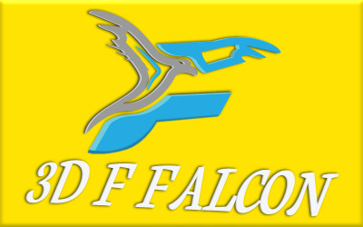 3D F Falcon İş Yaratıcı Logosu