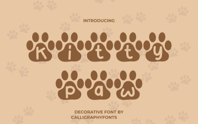 Kitty Paw dekorativt teckensnitt