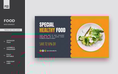 Modelli di banner web alimentare di verdure