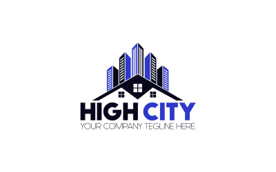 Modelo de design de logotipo de cidade alta