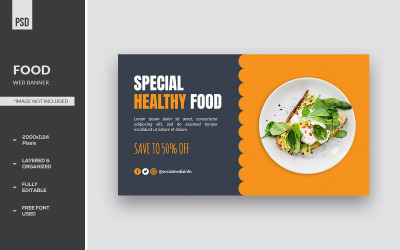 Modelos de banner da web de alimentos vegetais