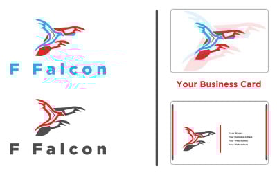 Plantilla de logotipo creativo F Falcon Business