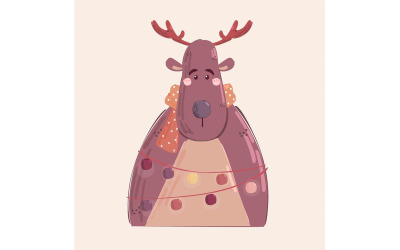 圣诞鹿背景插图