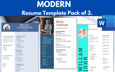 3 套 MODERN 简历/简历模板 - Microsoft Word 简历简历格式