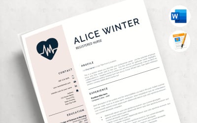 ALICE - Modello di curriculum per infermiere RN. Curriculum infermiere registrato con lettera di presentazione e referenze