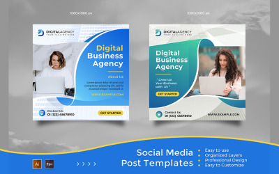 Digital Business Agency - Social Media Post and Banners Templates