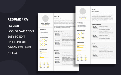 Minimalist and Professional CV Resume Template
