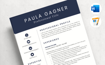 PAULA - Moderne en professionele cv-lay-out, sollicitatiebrief en referenties