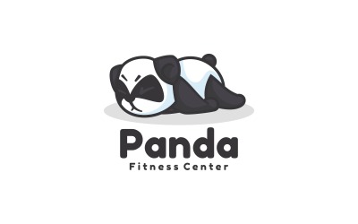 Panda Einfaches Maskottchen-Logo-Stil