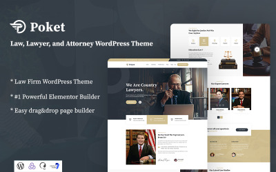 Poket - 律师和律师响应式 WordPress 主题。