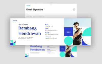 Простой геометрический шаблон подписи электронной почты