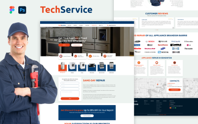 Sjabloon UI Reparatie Figma en Photoshop