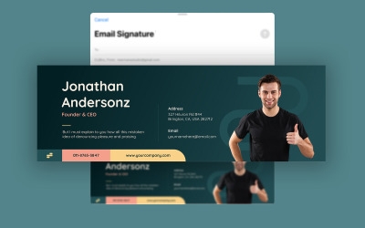 Tmavě zelená šablona podpisu obchodního e-mailu