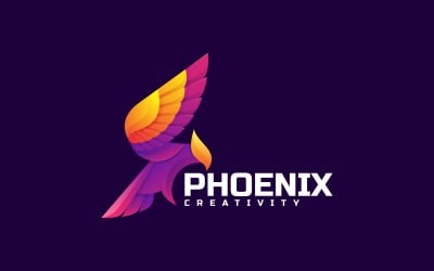 Estilo de logotipo colorido gradiente Vector Phoenix