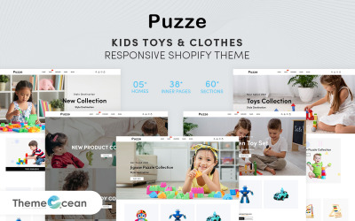 Rejtvény – Gyerekjátékok és ruhák, érzékeny Shopify téma