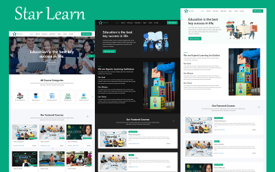 Star Learn - skola, högskola, universitet, LMS och onlinekursutbildning Elementor WordPress-tema
