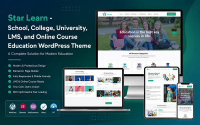 Star Learn - WordPress šablona pro školy, vysoké školy, univerzity, LMS a online kurzy