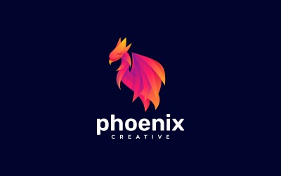 Vector estilo de logotipo de color degradado de Phoenix