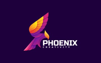 Vector Phoenix gradiente colorato in stile logo