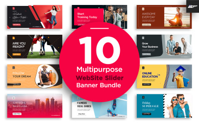 En İyi - Çok Amaçlı Web Sitesi Slider Banner Bundle Pack Sosyal Medya