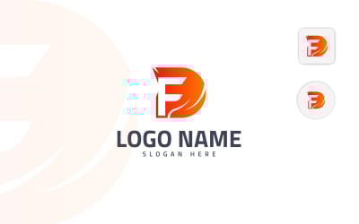 Letter DF Logo Design Vector or FD Logo Design Template