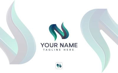 Lettera astratta N Logo Design Concept Vector