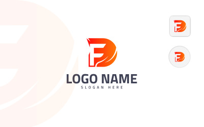 Lettera DF Logo Design Vector o FD Logo Design Template