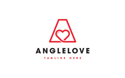 Modello di lettera A cuore Logo