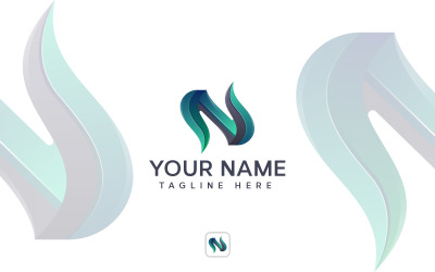 Soyut Harf N Logo Tasarım Konsepti Vektör