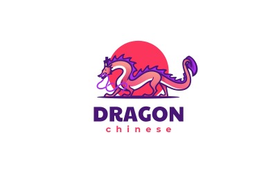 Estilo del logotipo de la mascota del color del dragón