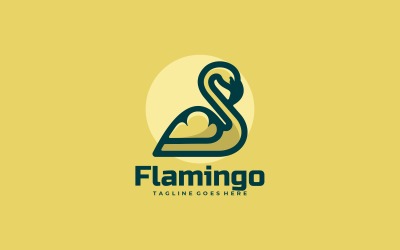 Flamingo-einfaches Maskottchen-Logo