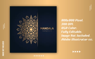 Kreative Mandala-Vorlage mit goldenem Farbverlauf