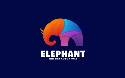 Logotipo colorido do vetor elefante