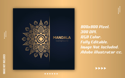 Modèle de mandala créatif dégradé doré