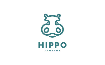 Modello di logo di ippopotamo