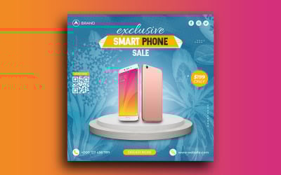Plantilla de banner de publicación de Instagram de publicación de redes sociales de venta de teléfonos inteligentes