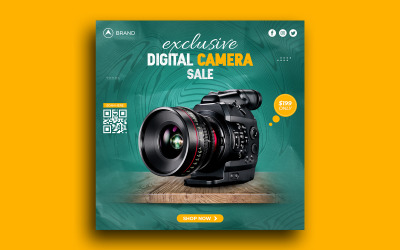 Promoción de venta de cámara Publicación en redes sociales Plantilla de banner de publicación de Instagram
