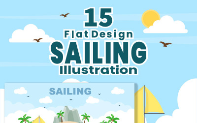 15 Segelboot mit Meer- oder Seeblick Illustration