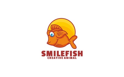 Smile Fish Simple Mascot Logo