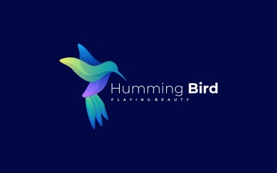 Vector logo degradado de colibrí