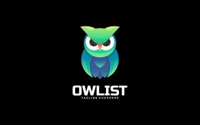 Vector Owl Gradient Color Logo