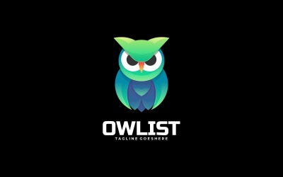 Vector Owl Gradient färglogotyp