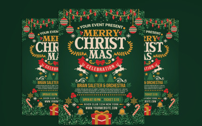 Weihnachtsfeier-Feier-Flyer-Vorlage