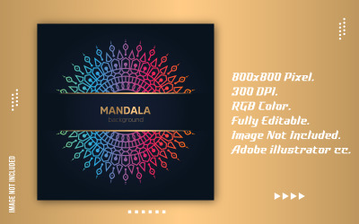 Yaratıcı Renkli Mandala Desen Şablonu