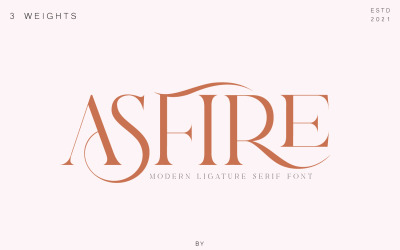 Asfire – Carattere Serif con legatura elegante