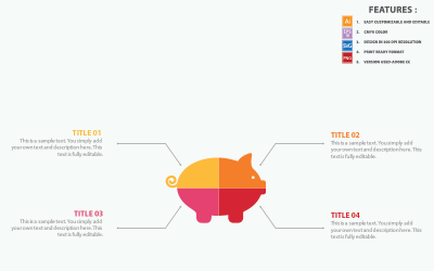 Infographic šablona prasátko
