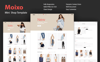 Moixo - Minimal HTML-mall för e-handel