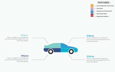 Plantilla de vector de infografía de coche