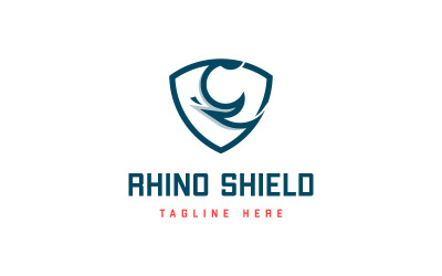 Gergedan Kalkanı Logo Şablonu